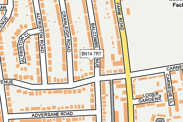 BN14 7RT map - OS OpenMap – Local (Ordnance Survey)