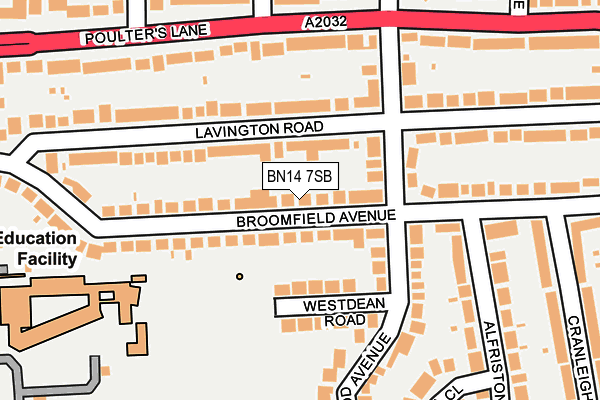 BN14 7SB map - OS OpenMap – Local (Ordnance Survey)