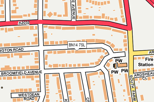 BN14 7SL map - OS OpenMap – Local (Ordnance Survey)