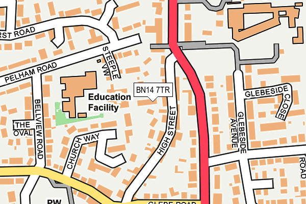 BN14 7TR map - OS OpenMap – Local (Ordnance Survey)