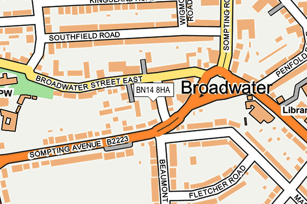 BN14 8HA map - OS OpenMap – Local (Ordnance Survey)