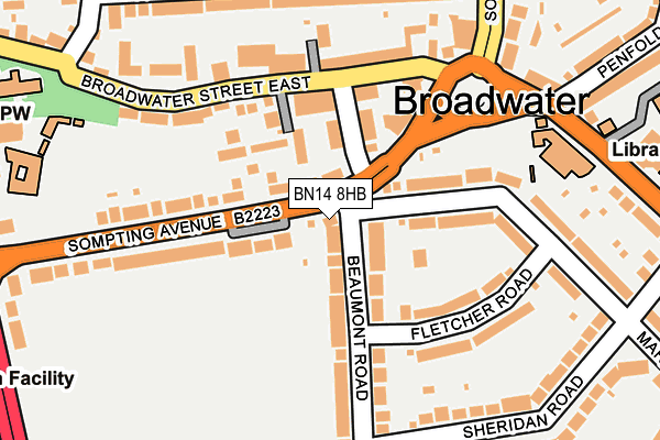 BN14 8HB map - OS OpenMap – Local (Ordnance Survey)