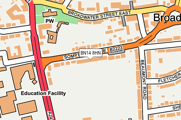 BN14 8HN map - OS OpenMap – Local (Ordnance Survey)