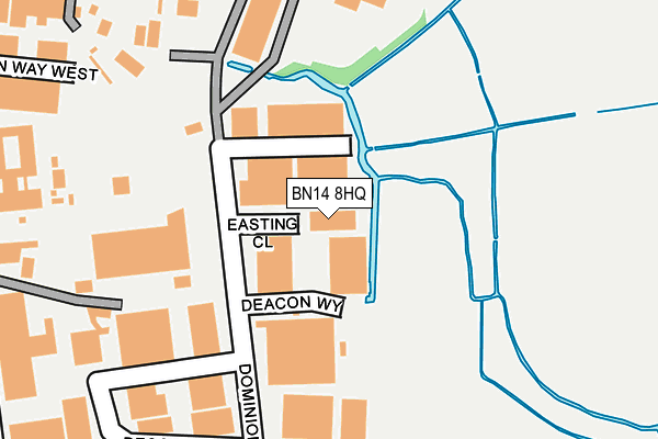 BN14 8HQ map - OS OpenMap – Local (Ordnance Survey)