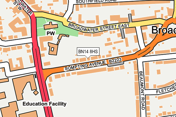 BN14 8HS map - OS OpenMap – Local (Ordnance Survey)
