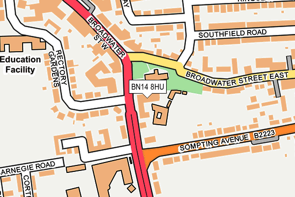 BN14 8HU map - OS OpenMap – Local (Ordnance Survey)