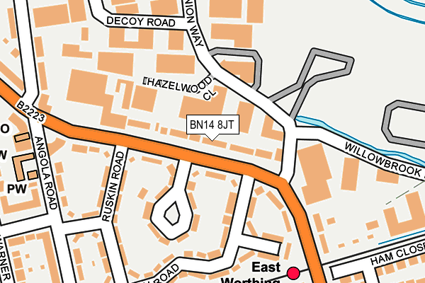 BN14 8JT map - OS OpenMap – Local (Ordnance Survey)