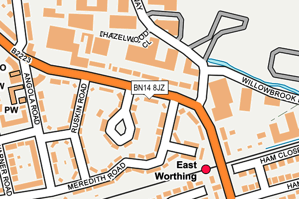 BN14 8JZ map - OS OpenMap – Local (Ordnance Survey)