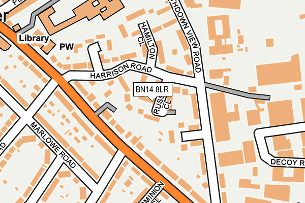 BN14 8LR map - OS OpenMap – Local (Ordnance Survey)