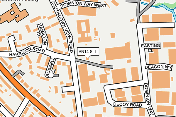 BN14 8LT map - OS OpenMap – Local (Ordnance Survey)