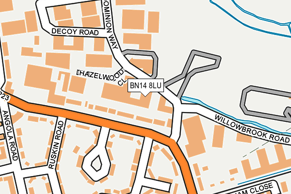 BN14 8LU map - OS OpenMap – Local (Ordnance Survey)