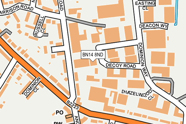 BN14 8ND map - OS OpenMap – Local (Ordnance Survey)