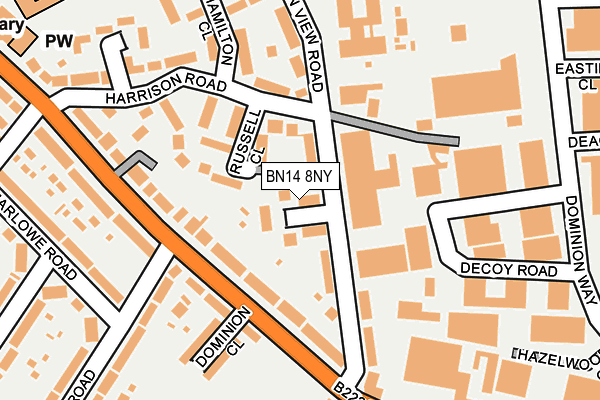 BN14 8NY map - OS OpenMap – Local (Ordnance Survey)
