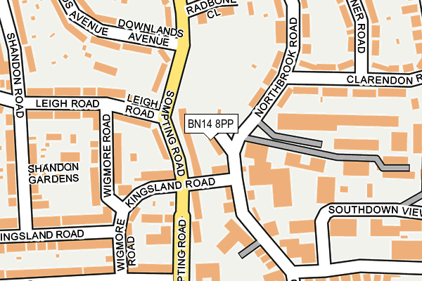 BN14 8PP map - OS OpenMap – Local (Ordnance Survey)