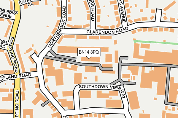 BN14 8PQ map - OS OpenMap – Local (Ordnance Survey)
