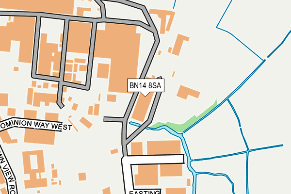 BN14 8SA map - OS OpenMap – Local (Ordnance Survey)