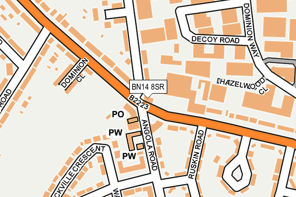 BN14 8SR map - OS OpenMap – Local (Ordnance Survey)