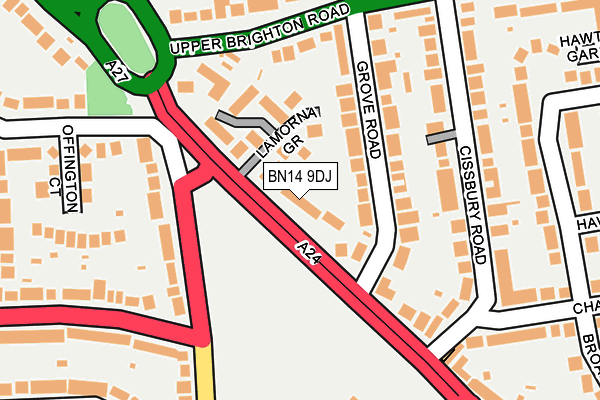 BN14 9DJ map - OS OpenMap – Local (Ordnance Survey)