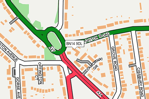 BN14 9DL map - OS OpenMap – Local (Ordnance Survey)