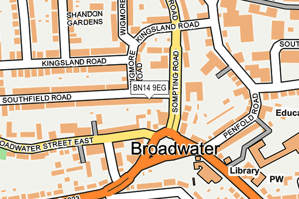 BN14 9EG map - OS OpenMap – Local (Ordnance Survey)