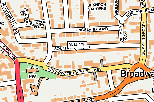 BN14 9EH map - OS OpenMap – Local (Ordnance Survey)