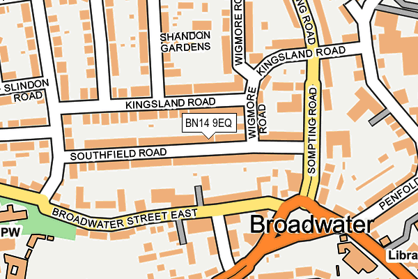 BN14 9EQ map - OS OpenMap – Local (Ordnance Survey)