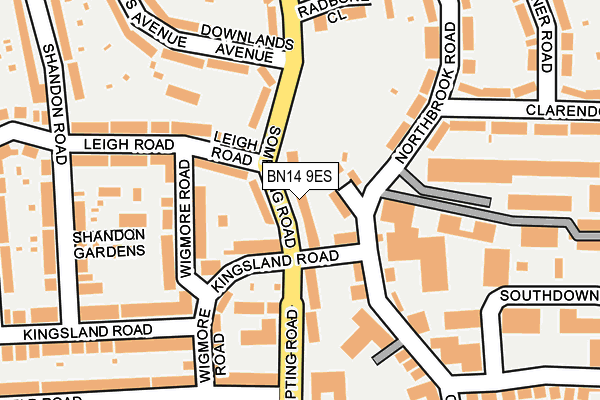 BN14 9ES map - OS OpenMap – Local (Ordnance Survey)