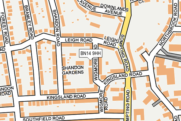 BN14 9HH map - OS OpenMap – Local (Ordnance Survey)