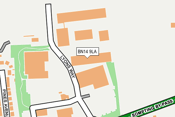 BN14 9LA map - OS OpenMap – Local (Ordnance Survey)