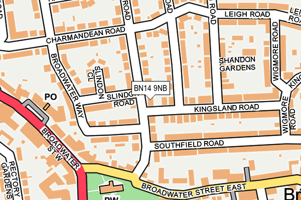 BN14 9NB map - OS OpenMap – Local (Ordnance Survey)