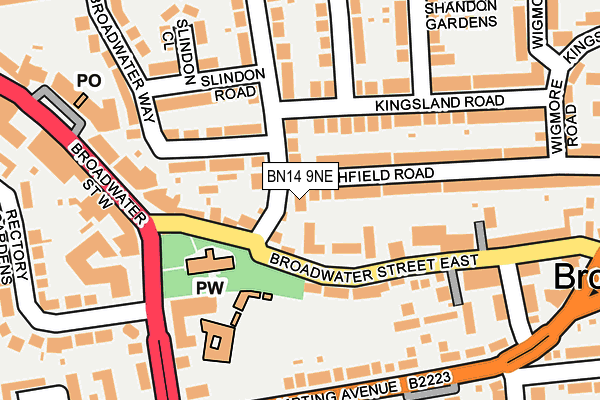 BN14 9NE map - OS OpenMap – Local (Ordnance Survey)
