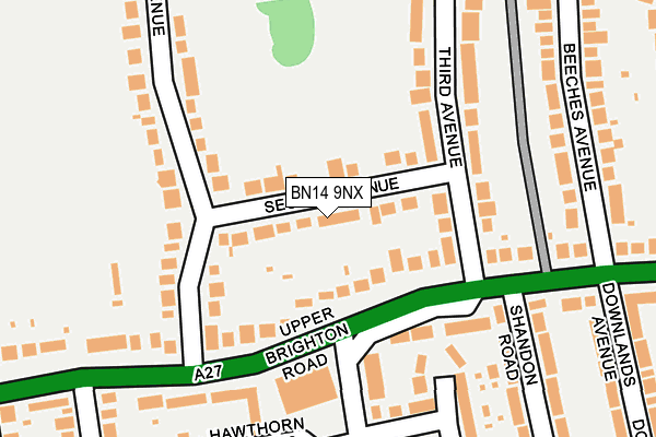 BN14 9NX map - OS OpenMap – Local (Ordnance Survey)