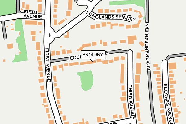 BN14 9NY map - OS OpenMap – Local (Ordnance Survey)