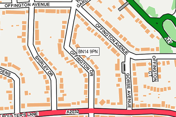 BN14 9PN map - OS OpenMap – Local (Ordnance Survey)