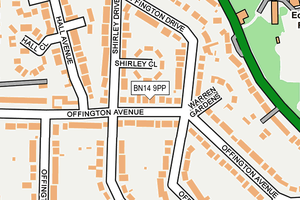 BN14 9PP map - OS OpenMap – Local (Ordnance Survey)