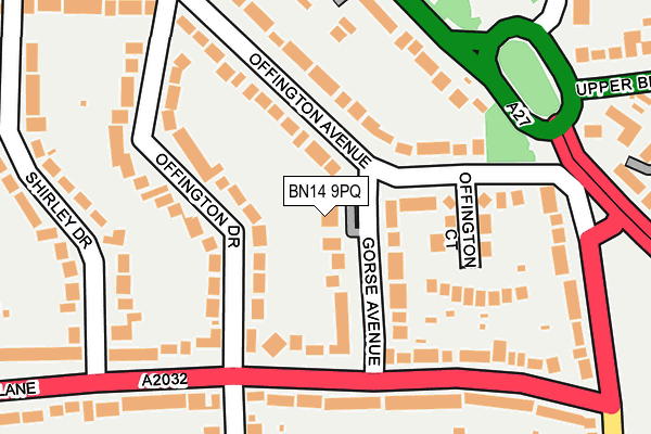 BN14 9PQ map - OS OpenMap – Local (Ordnance Survey)