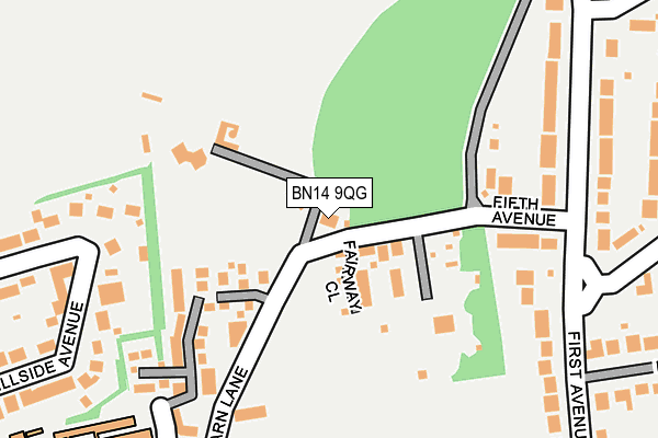BN14 9QG map - OS OpenMap – Local (Ordnance Survey)