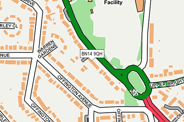 BN14 9QH map - OS OpenMap – Local (Ordnance Survey)