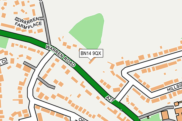 BN14 9QX map - OS OpenMap – Local (Ordnance Survey)