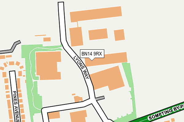 BN14 9RX map - OS OpenMap – Local (Ordnance Survey)