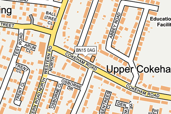 BN15 0AG map - OS OpenMap – Local (Ordnance Survey)