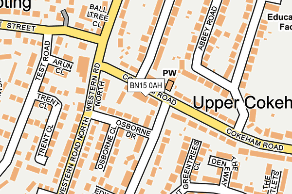 BN15 0AH map - OS OpenMap – Local (Ordnance Survey)