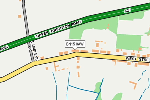BN15 0AW map - OS OpenMap – Local (Ordnance Survey)