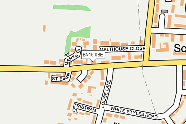 BN15 0BE map - OS OpenMap – Local (Ordnance Survey)