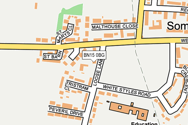 BN15 0BG map - OS OpenMap – Local (Ordnance Survey)