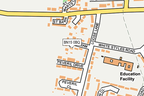 BN15 0BQ map - OS OpenMap – Local (Ordnance Survey)