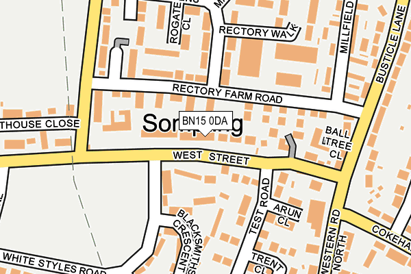 BN15 0DA map - OS OpenMap – Local (Ordnance Survey)