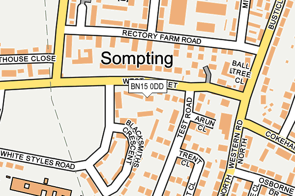 BN15 0DD map - OS OpenMap – Local (Ordnance Survey)