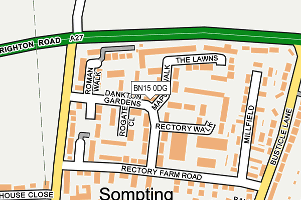 BN15 0DG map - OS OpenMap – Local (Ordnance Survey)