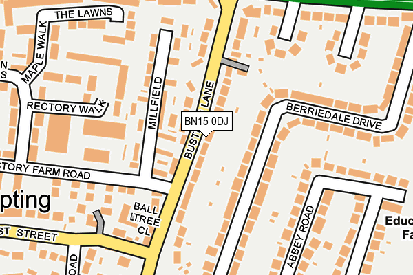 BN15 0DJ map - OS OpenMap – Local (Ordnance Survey)
